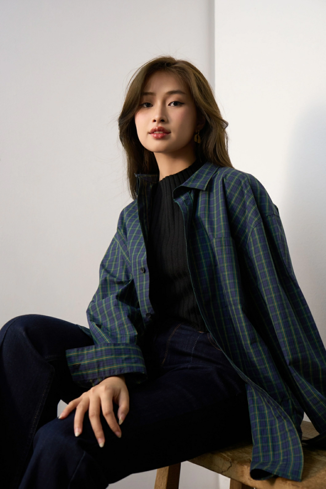 Unisex Long Sleeve Plaid Shirt Unisex Long Sleeve Plaid Shirt