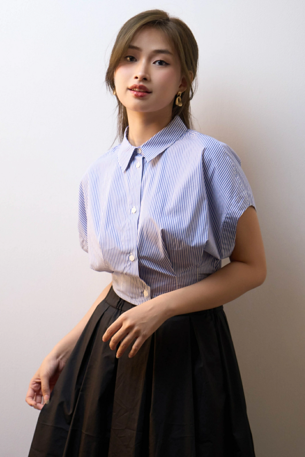 Women's Plaid Pleated Shirt Women's Plaid Pleated Shirt